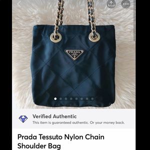 VTG Prada Tessuto Nylon Chain Shoulder Bag